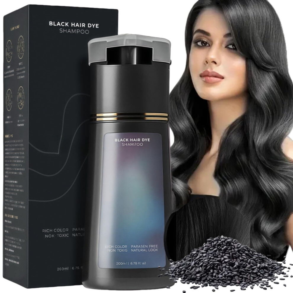 Bigyqiu Hair Dye Shampoo,Hair Colour Sha-Mpoo Care,Instant