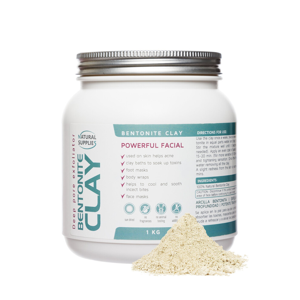 Natural Supplies Bentonite Clay 1Kg Aztec Indian Healing