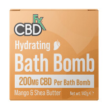 CBDfx High Strength 200mg CBD Hydrating Bath Bomb - Mango & Shea Butter Bubble Bath Bomb for Dry Skin, Vegan Muscle Soak for Relaxation & Recovery