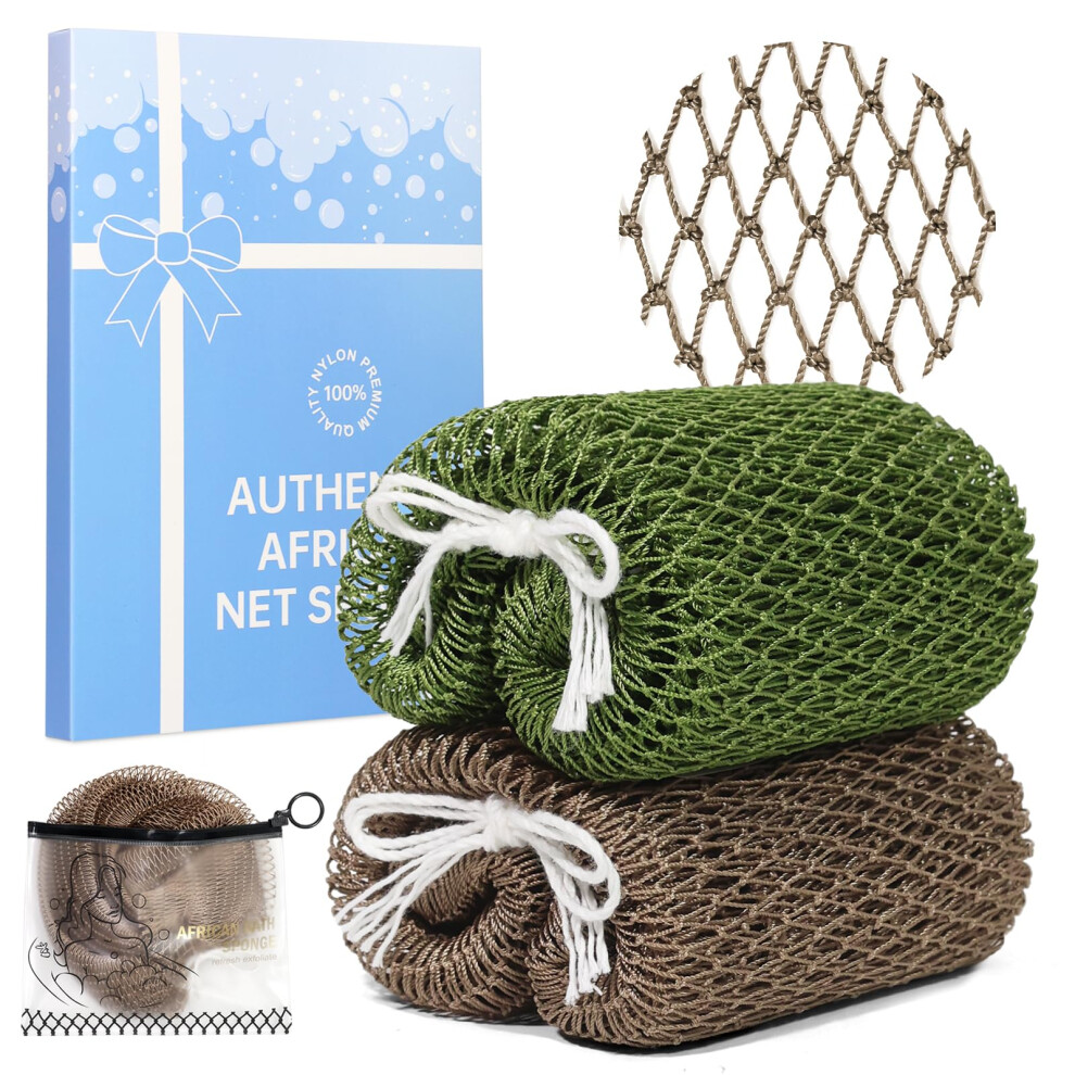 Muiium African Net Sponge Authentic With Knots,Exfoliating