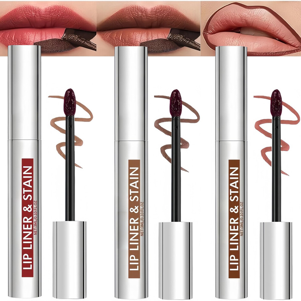 Olymgrow Peel-Off Lip Stain Tattoo Set - 3 Vibrant Colors, Matte & Waterproof Lip Liner Pencils. Highly Pigmented, Transfer-Proof