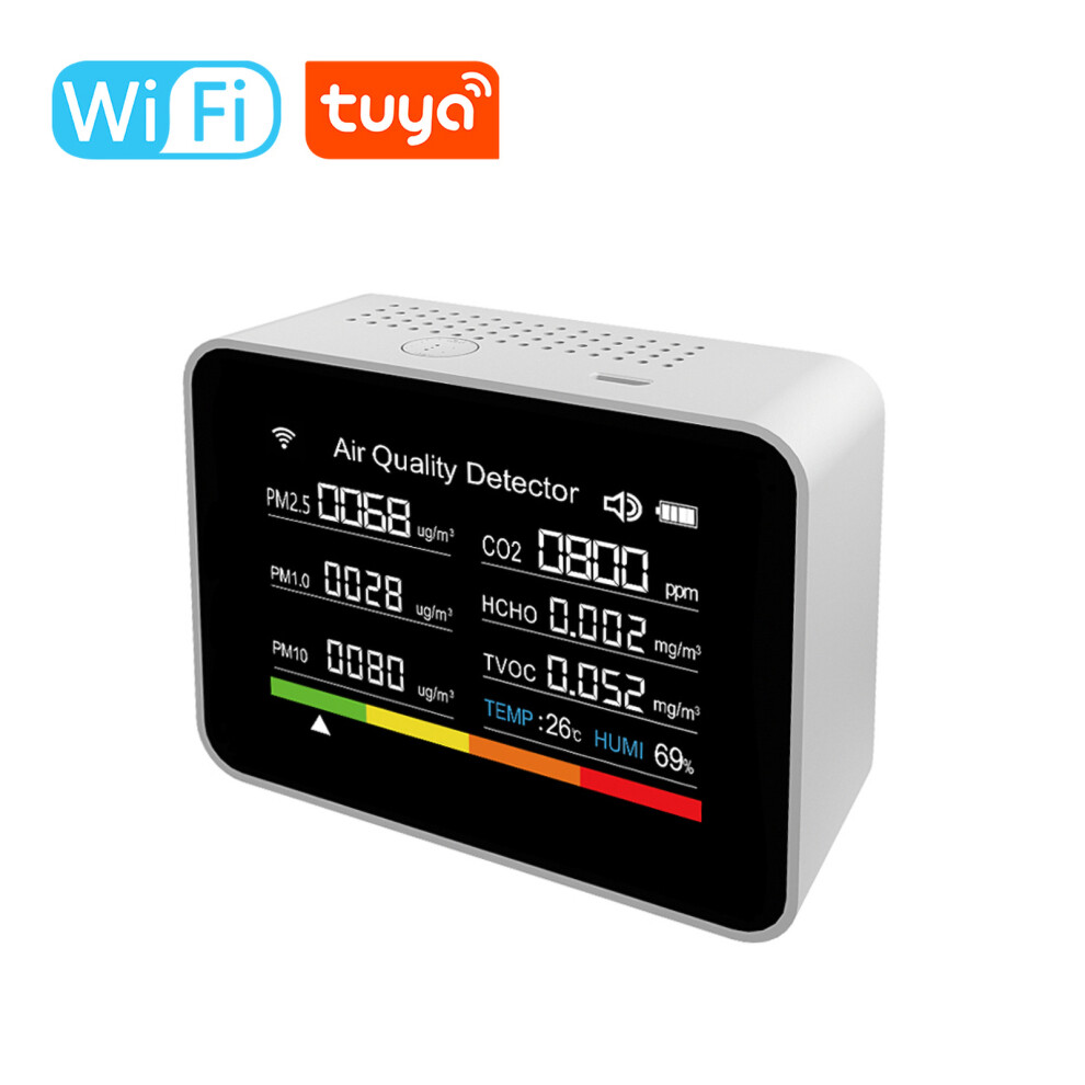 13-In-1 Wifi Air Quality Tester Co2 Tvoc Pm2.5 Temp Humidity Alarm 8741388560527