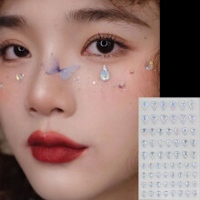 (Laser water droplets) Face Glitter Crystals Stickers Face Glitter Rhinestone Decoration Stickers for Festival Outfit Mermaid Stickers