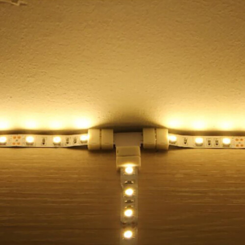 RGB LED Connector T Shape 4 Pin Quick Splitter 10 Pack White
