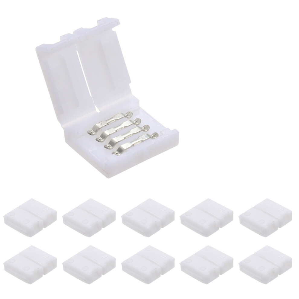 4 Pins Rgb Led Strip Connector 10 Pack Quick Splitter Durable & Reliable White 8341392905590