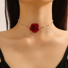 (red) Women\'s Floral Necklace for Masquerade & Banquet