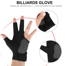 Unisex 3-Finger Billiards Glove Brown L Breathable & Anti-Skid