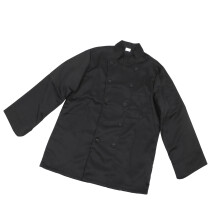 Herren-Kochuniform Langarm Schwarz XXL | Baumwoll-Küchenbekleidung