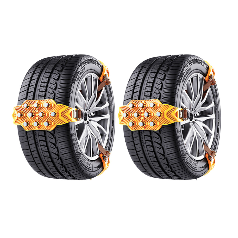 (Yellow) Car Tire Snow Chains Thickened Widened Anti-Slip For Sedan Suv Ice Road Universal Fit Yellow 6431700928136