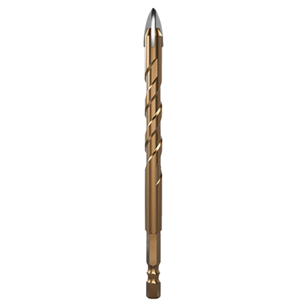 (Taupe, 10Mm) Stainless Steel Twisted Drill Bit Cross Tile Drill Bit Multi-Purpose Drill Bit For Hardwood Plywood Plastic 6431700924954