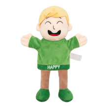 (Happy Puppet) Plush Hand Puppet Emotions Toy Cute Feeling Expression Doll Early Education Storytelling Puppet for Kids