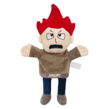 (Angry Puppet) Plush Hand Puppet Emotions Toy Cute Feeling Expression Doll Early Education Storytelling Puppet for Kids