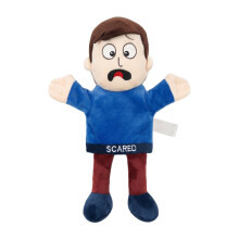 (Scared Puppet) Plush Hand Puppet Emotions Toy Cute Feeling Expression Doll Early Education Storytelling Puppet for Kids