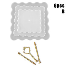 (B) 3 Layers Fruits Trays Dishes Resin Casting Silicone Mold Cake Stand Agate DIY Decoration