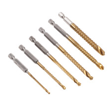 6PCS Alloy Serrated Drill Bit Set, Straight Hex Shank, Storage Box