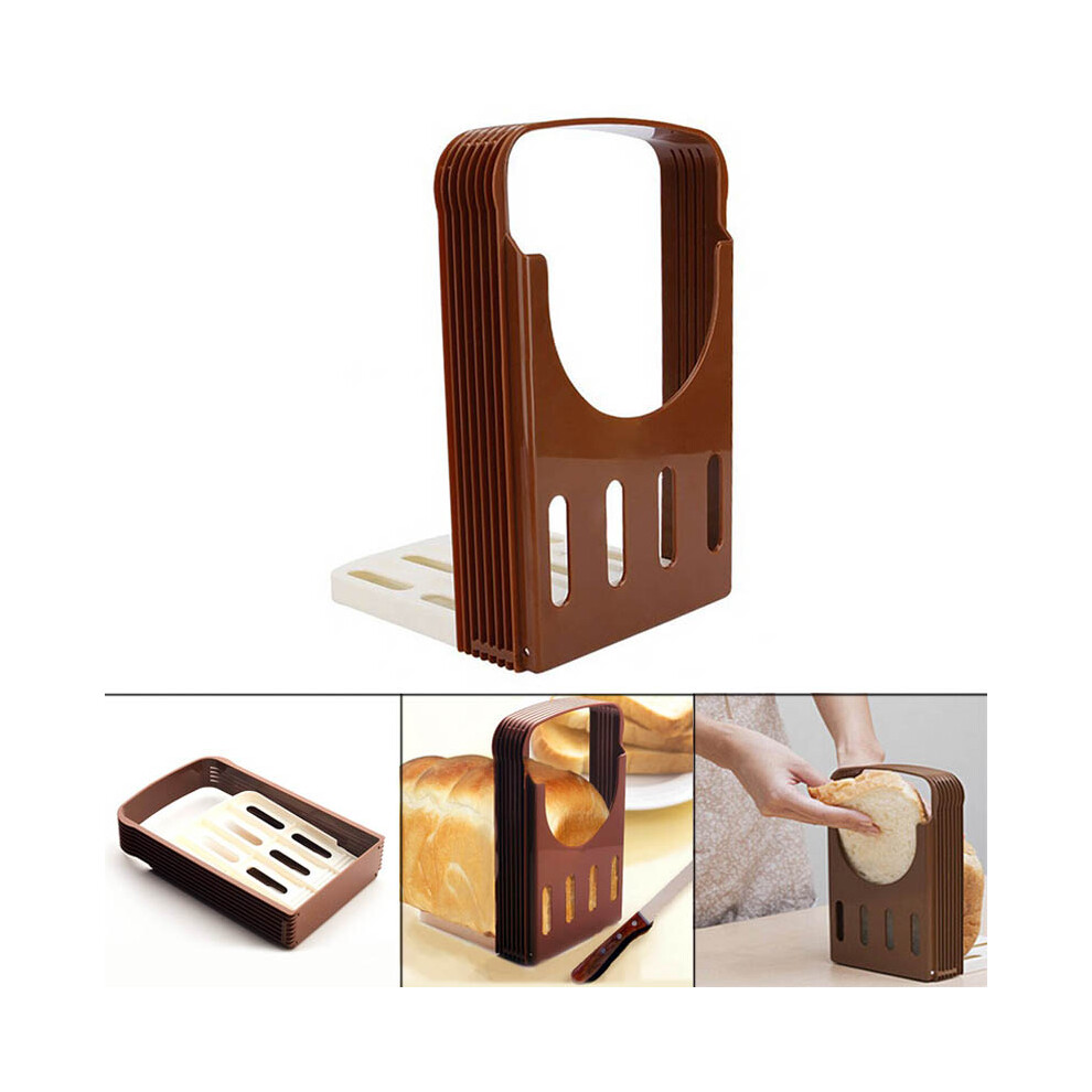 Toast Bread Slicer Plastic Foldable Loaf Cutter Rack Cutting Guide Slicing Tools Kitchen Accessories 6431700923940