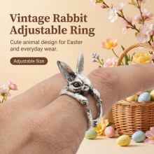 Easter Bunny Ring Adjustable Women\'s Holiday Jewelry