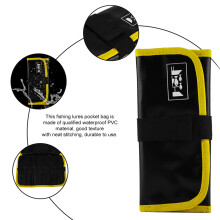 Yellow PVC Fishing Tackle Pockets Bag for Lures and Gear Organization