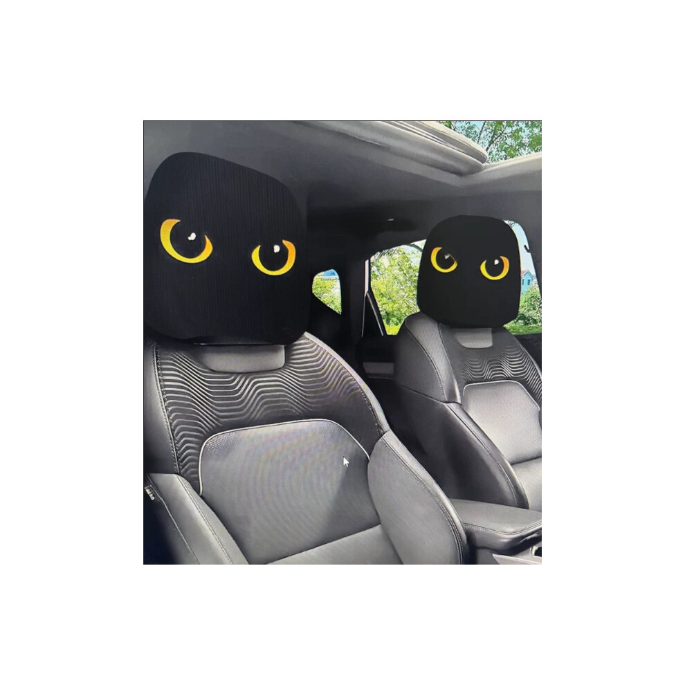 (Two-Sided) 2Pcs Funny Cartoon Car Headrest Covers Funny Cartoon Eyes Car Headrest Covers For Car Interior Accessories 6431700926705