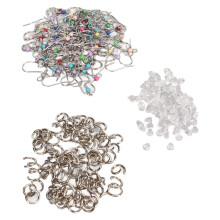 Kit de 300 crochets d'oreilles en acier inoxydable de couleurs variées avec anneaux de saut et bouchons
