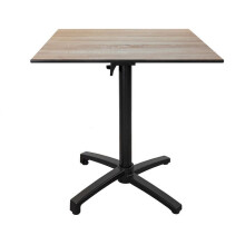 Klappbare Terrassentisch aus Compact HPL in hellem Holzdekor 70 x 70