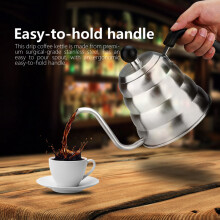 1.2L Stainless Steel Pour Over Gooseneck Kettle Teapot – Silver, 30x16x14cm
