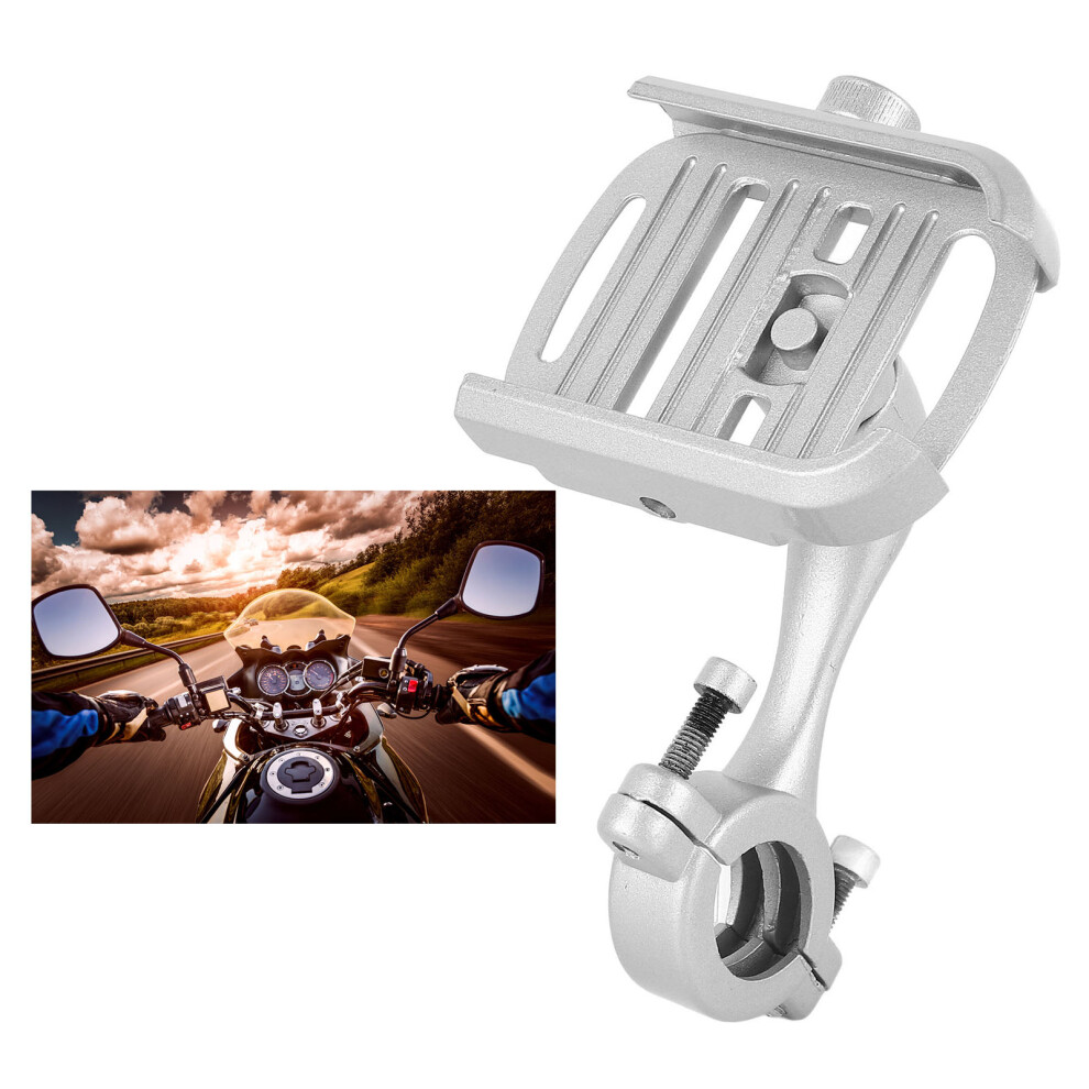 Aluminum Alloy Bike Phone Mount 360 Rotation For Most Phones Silver 4391388565035