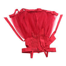 Little Girls Off-Shoulder Floral Mesh Ball Gown 140cm Jujube Red