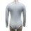 White Long Sleeve Bodysuit Wide Neck Buttoned S 1
