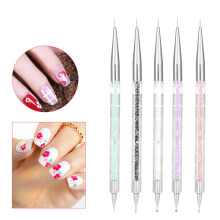 5er Set Doppelkopf-Nagelfeile Pen für Dotting- und Blumenkunst, 15 cm