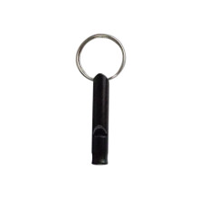 (Black) Waterproof Aluminum Emergency Whistle with Keychain