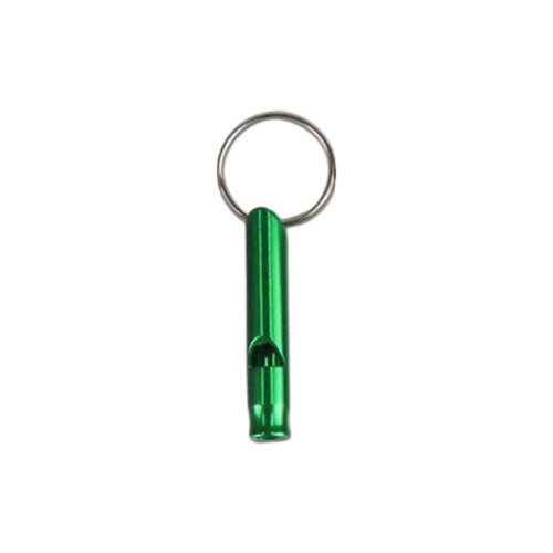 (Green) Waterproof Aluminum Emergency Whistle with Keychain