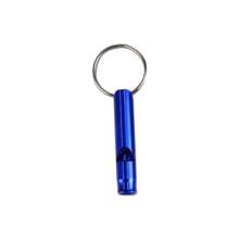 (Dark Blue) Waterproof Aluminum Emergency Whistle with Keychain