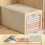 (Beige, Deepening Version) Foldable Waterproof Clothes Storage Box 1