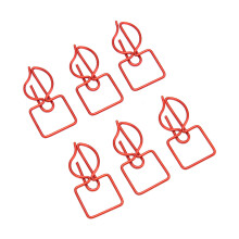 100pcs Red Candle Shaped Metal Paper Clips, Prevent Slip, Decorative