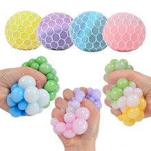 (【6cm】1 three-color flour ball with net) Stress Relief Ball Toy for Kids, Safe & Fun Gift