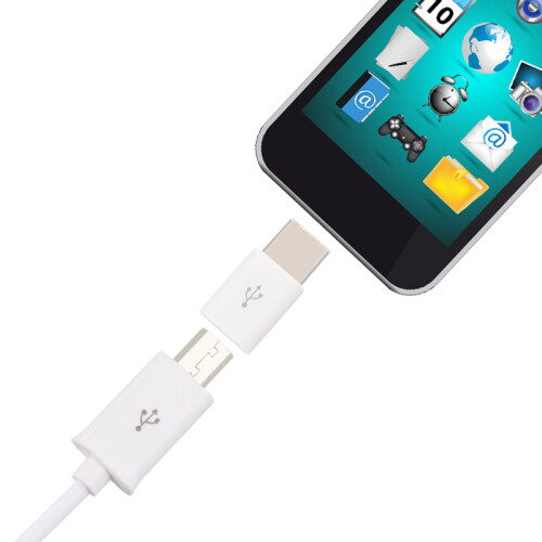 Type-C Adapter, Micro USB to USB-C, Dual-Sided
