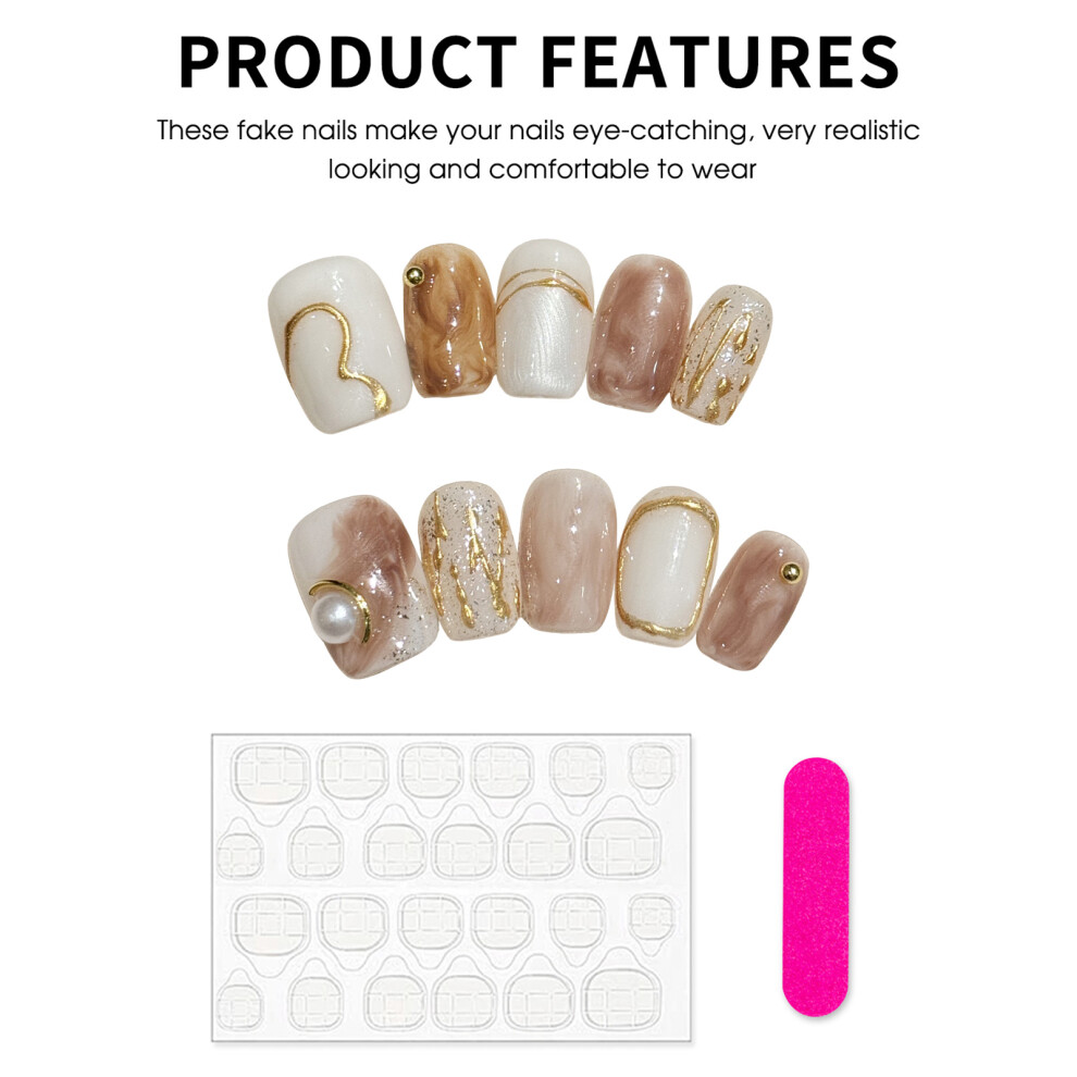 Dachuang Beauty (Xs) Baroque Resin Nail Extensions, Smooth Edge