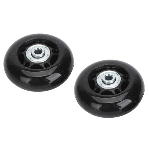 2Pcs Luggage Replacement Wheels 64x24mm PU Rubber
