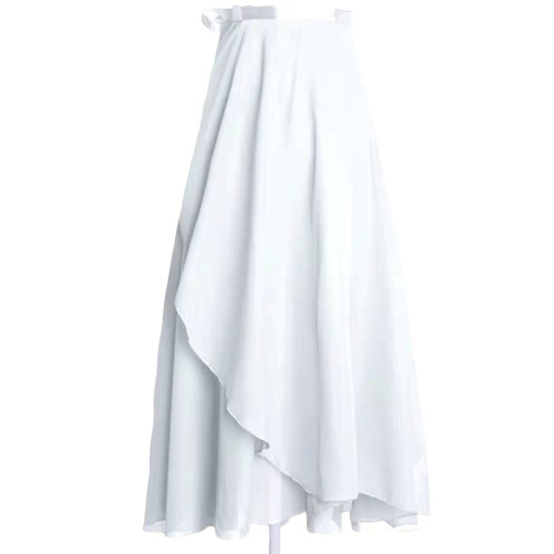 (White) Ballet Skirt with Adjustable Waist for Dance