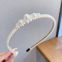 (Three Flower Pearl) Pearl Headband for Women - Spa & Cosplay