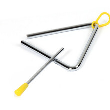 8 Inch Hand Percussion Triangle for Kids, Metal Rhythm Instrument