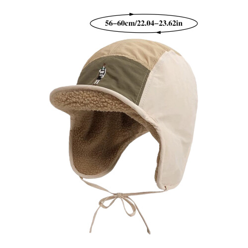 (Beige) Windproof Thermal Winter Hat with Earflaps