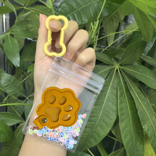(Yellow) Pet Memorial Keychain for Dog Cat Ashes & Fur