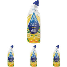 (750 ml (Pack of 4), Lemon) Astonish Toilet Fresh Gel, Kills 99.9% of Bacteria, Limescale Prevention, 750ml, Lemon