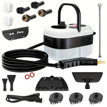 (White) Handheld Steam Cleaner 2500W – 1.2L Portable Steamer with 12 Attachments for Home, Car & Kitchen