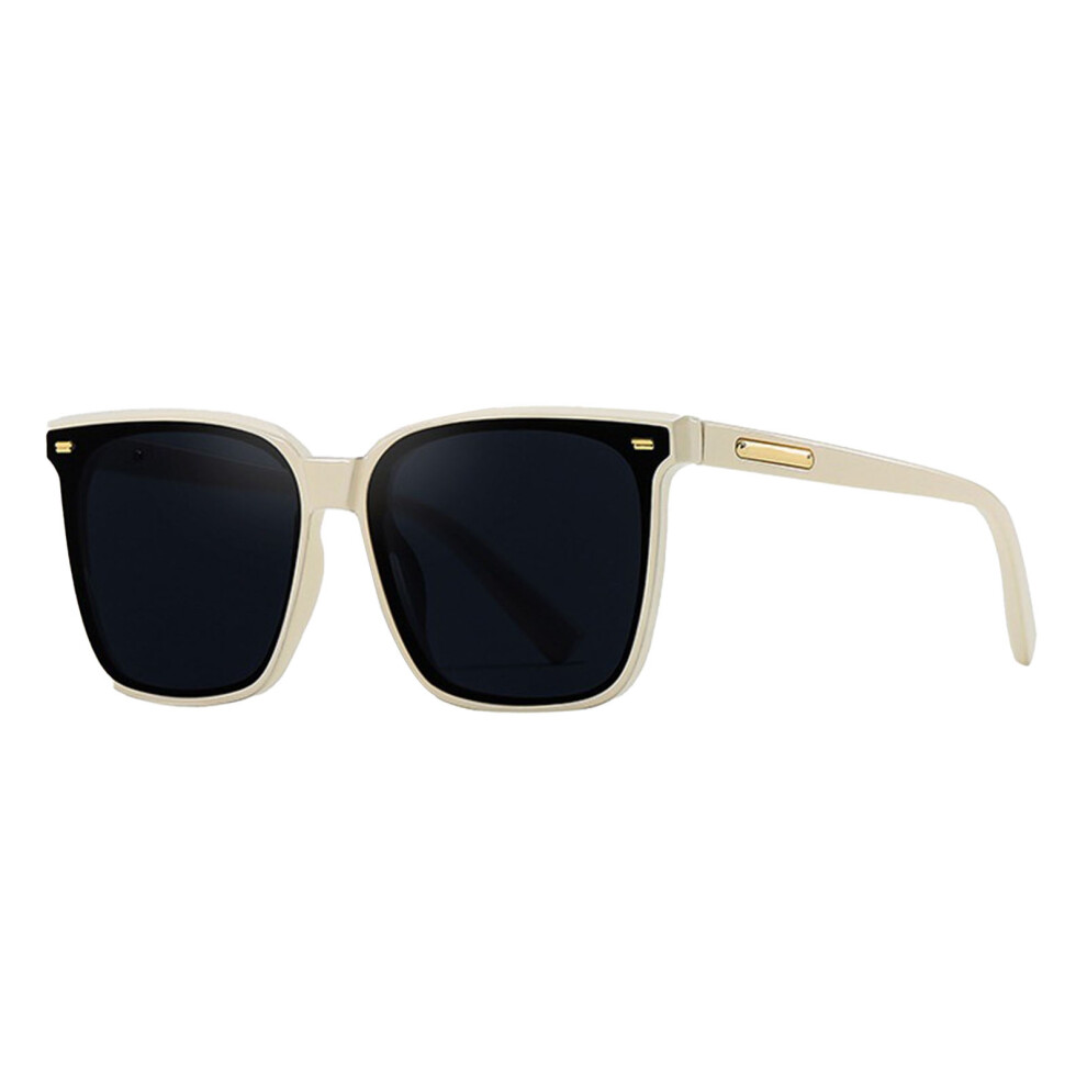 Dachuang Beauty White ( Frame, Ordinary Film) Trendy Square Sunglasses For Women & Men, Uv Protection