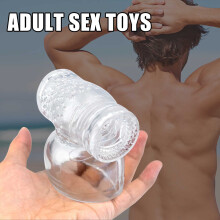 Men\'s Vibrating Masturbator Cup - Transparent