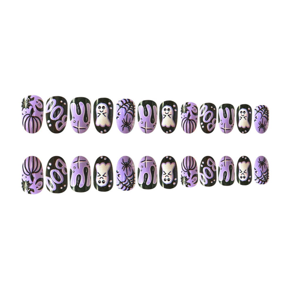 Roc-Electron 24Pcs Halloween Press-On Nails For Women & Girls