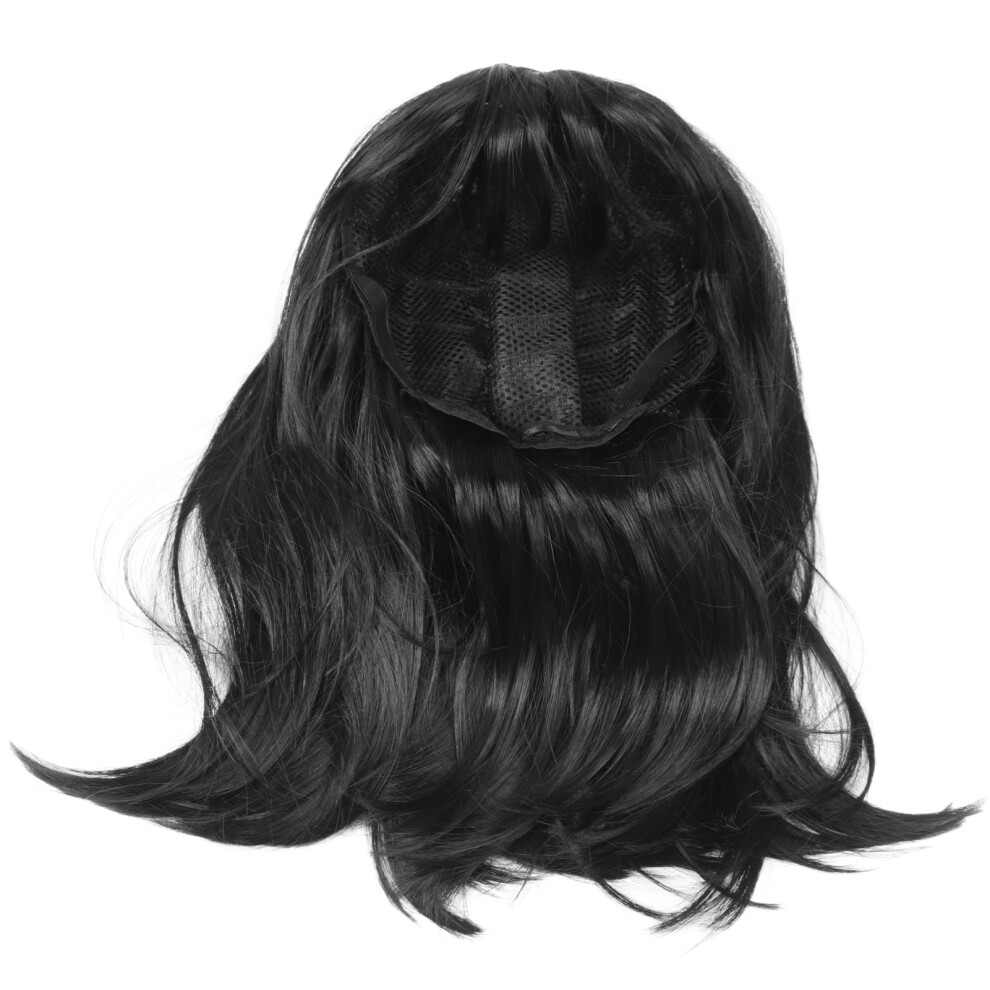 Long Straight Black Wig with Bang for Women, High Temp Synthetic Hair